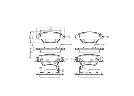 Opel Zafira Arka Fren Balatasi (1999-2004) 1.8 1605105