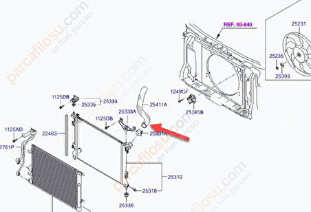 Hyundai İ20 Motor Radyatörü Üst Hortum (2008-2012) 1.4 254114P150