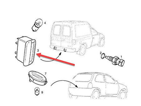 Opel Combo Plaka Lamba (1993-2002) 1.7, 1.4 90512270
