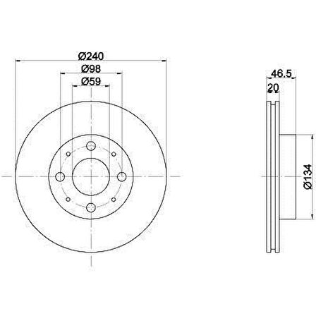 Fiat Siena Ön Fren Disk (1996-2003) 1.2, 1.6, 1.4 46419204