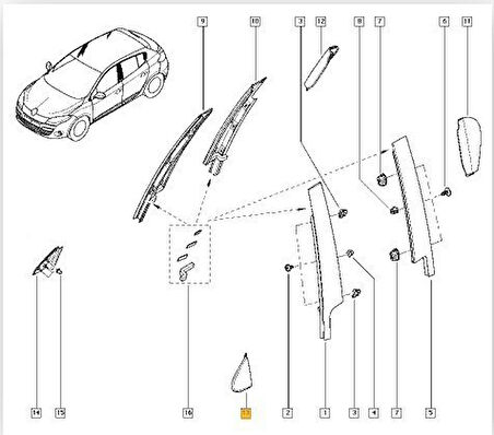 Renault Fluence Kapi Ayna Kapak Sol (2009-2016) 2.0, 1.6, 1.5 DCI, 1.6 DCI 638750012R