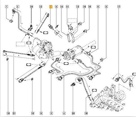 Renault Fluence Mazot Basinç Sensörü (2009-2016) 1.5 DCI, 1.6 DCI 8201000764