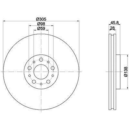 Fiat Doblo Ön Fren Disk (2009-2022) 1.4, 1.6, 1.3 JTD 51897455