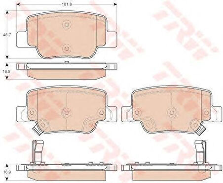 Toyota Verso Arka Fren Balatasi (2009-2017) 2.0, 1.6 044660F010