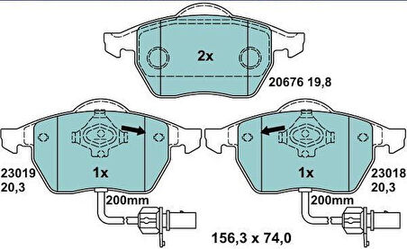 Audi A6 Ön Fren Balata (1998-2011) 1.8, 2.8, 1.9 TDI, 2.0 TDI 4B0698151