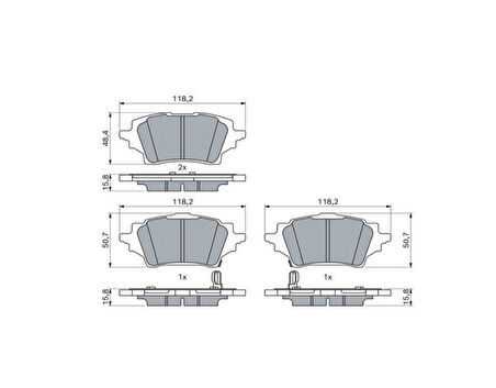 Toyota Corolla Arka Fren Balatasi (2019-2022) 1.5, 1.8 0446602400