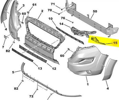 Peugeot Boxer Ön Sağ Tampon Bağlantı Ayağı (2013-2023) 1612521980 2.2, 2.2 HDI, 2.0 HDI