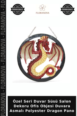 Özel Seri Duvar Süsü Salon Dekoru Ofis Objesi Duvara Asmalı Polyester Dragon Pano