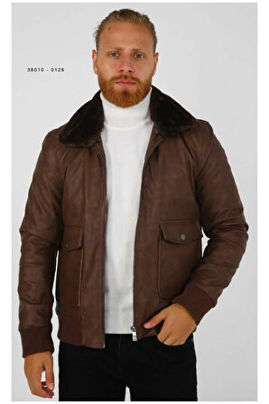 KÜRK YAKALI PİLOT DERİ MONT