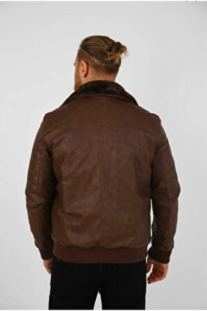 KÜRK YAKALI PİLOT DERİ MONT