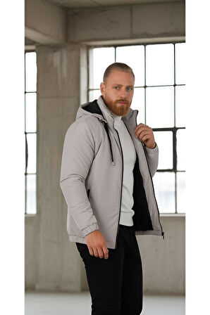 GİZLİ KAPŞONLU ERKEK KALIN MONT