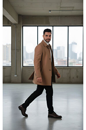 KLASİK YAKA KAŞE ERKEK KABAN