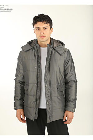 ERKEK PREMİUM ÇIKARILABİLİR KAPÜŞONLU UZUN MONT PALTO