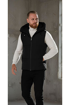 KAPÜŞONLU PREMİUM ŞİŞME ERKEK YELEK