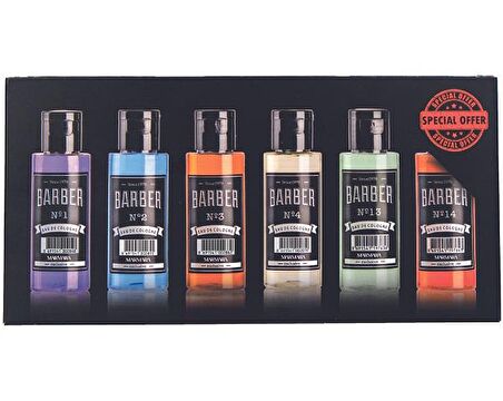 Barber Kolonya 6'lı Set Kutulu (Pet Şişe 6 x50 ml)