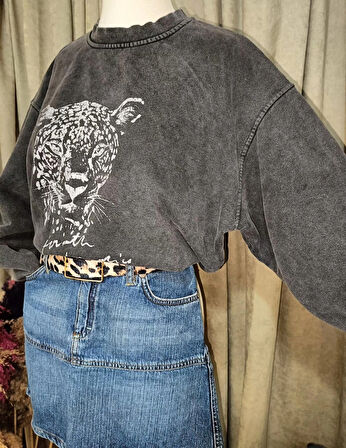 ASLAN BASKILI SWEATSHİRT