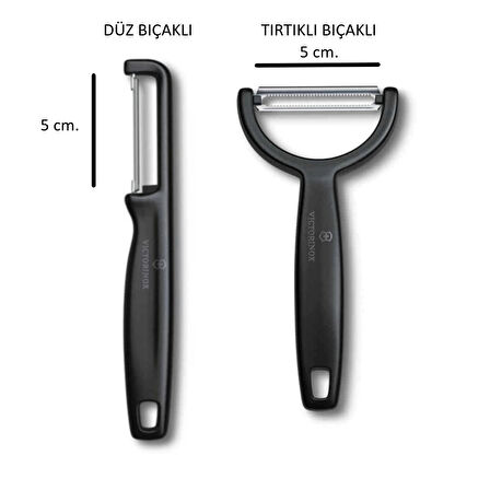 Siyah Soyacak Seti 2 li (Düz Kenar & Tırtıklı Kenar)