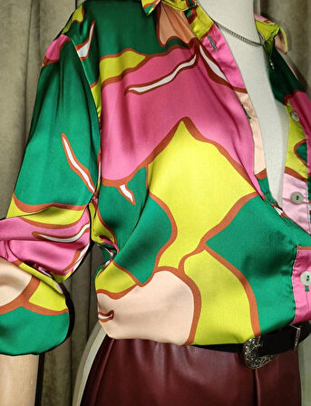 RENKLİ SATEN GÖMLEK