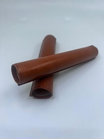 Deri Seyahat Humidor / Puro Saklama Kutusu Silindir - Taba