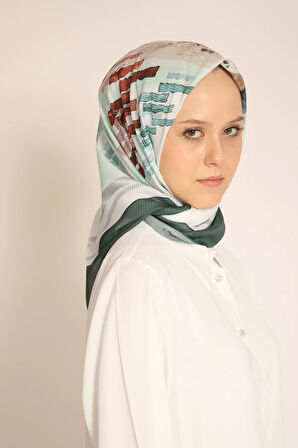 Mint Yeşili Modern Desenli Kadın Soft Eşarp – Şık ve Rahat Kullanımlı Soft Eşarp Modeli