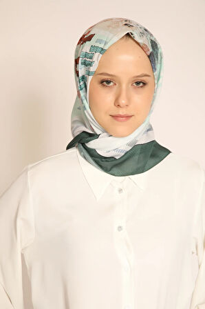 Mint Yeşili Modern Desenli Kadın Soft Eşarp – Şık ve Rahat Kullanımlı Soft Eşarp Modeli
