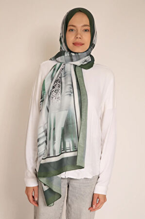 Şehir Silüeti Baskılı, Hafif ve Nefes Alabilir Kumaş Şal