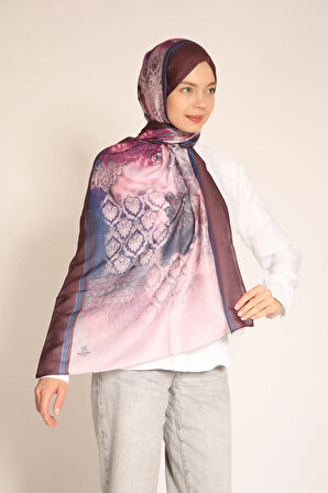 Soft Desenli Pembe ve Mürdüm Renkli Şal – Zarif ve Modern Tasarım