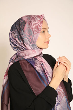 Mor ve Pembe Tonlarda Sanatsal Desenli Soft Şal – Göz Alıcı ve Zarif