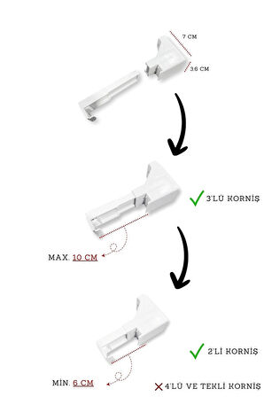 Perde Rayı Korniş L Ayak Duvara Montaj Aparatı 2 Adet
