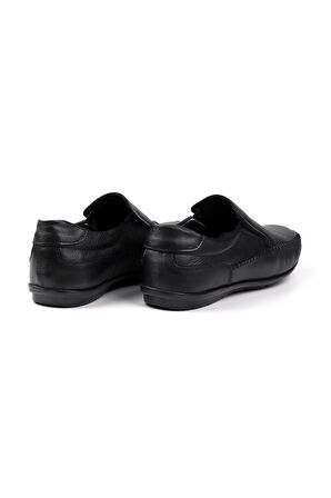 Erkek Siyah Hakiki Deri Ayakkabı, Ortopedik Taban Loafer Ayakkabı Mevsimlik Günlük Casual Ayakkabı