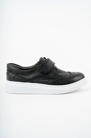 Cırtlı Siyah Cilt Erkek Çocuk Ayakkabı