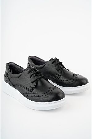 Bağcıklı Siyah Cilt  Erkek Ayakkabı