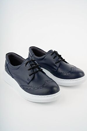 Bağcıklı Lacivert Cilt Erkek Ayakkabı