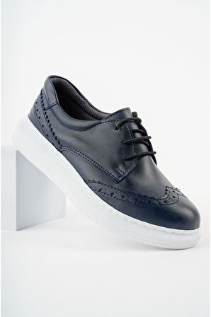 Bağcıklı Lacivert Cilt Erkek Ayakkabı