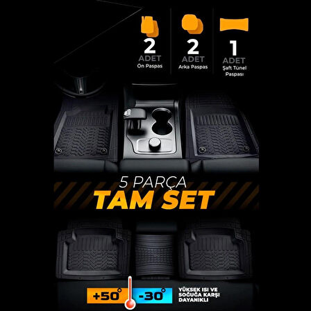 Mini Countryman 2022 ile uyumlu 4D HAVUZLU ÜNİVERSAL YENİ NESİL PRO PASPAS SİYAH - Universal New Generation Pro Mat with 4D Pool Black