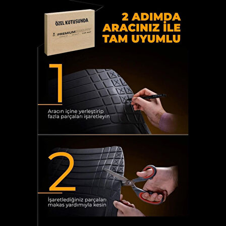 Volvo V40 2016 ile uyumlu 4D HAVUZLU ÜNİVERSAL YENİ NESİL PRO PASPAS SİYAH - Universal New Generation Pro Mat with 4D Pool Black