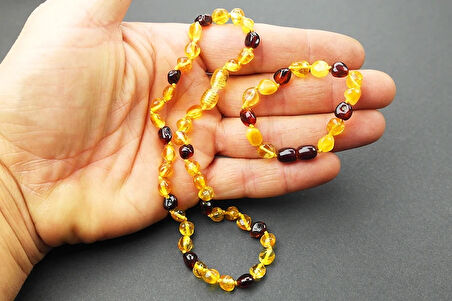 Gün Işığı Renkli Damla Kehribar Bebek Diş Seti