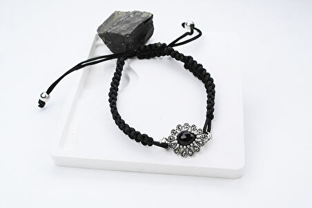 DUYGU  OLTU TAŞI GÜMÜŞ ÇERÇEVE  AYARLANABİLİR  BİLEKLİK