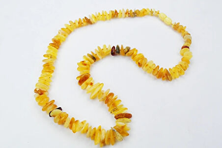 Kestane Işıltısı Doğal Kesim Damla Kehribar Yetişkin Kolye