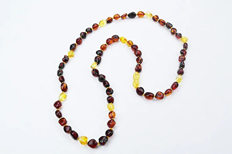 Kıvılcım Doğal Kesim Damla Kehribar Yetişkin Kolye