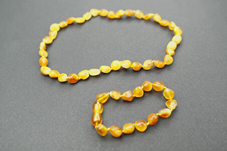 Amber Ateşi Renkli Damla Kehribar Bebek Diş Seti