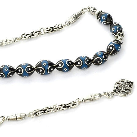 Arpa Kesim Gümüş Karpuz Dilim İşleme Galalith ve Oltu Taşı Zaza Tespih