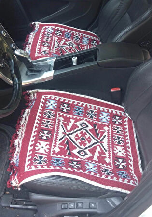 3'lü Oto Koltuk Kilim Seti - Ön ve Arka Koltuk 3 Parça Takım