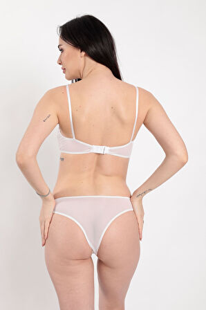 Beyaz Tül Sütyen Takım - 881