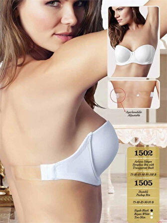 1505 Straplez Sırt Şeffaf Sütyen