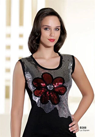 Şahinler Kadın Simli Sıfır Kol Atlet B388