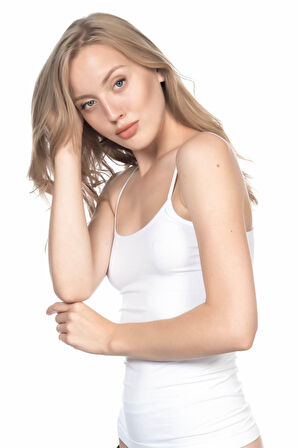 Beyaz Mı Emay 5001 Soft İp Askılı Uzun Atlet