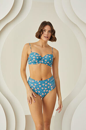 Deep Straplez Yüksel Bel Bikini Takımı