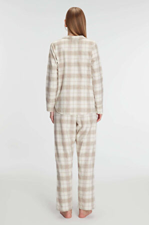 Pamuklu Uzun Kol Gömlek Pantolon Pijama Takımı