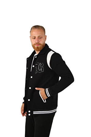 BRG Siyah Erkek Kolej Regular Fit Ceket